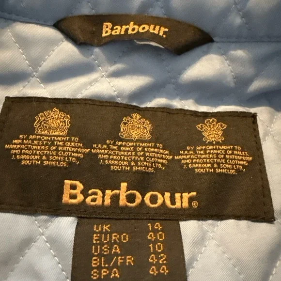 Barbour Women's Flyweight  Quilted Jacket in Blue Lightweight  US Sz 10 Ot - Picture 4 of 12